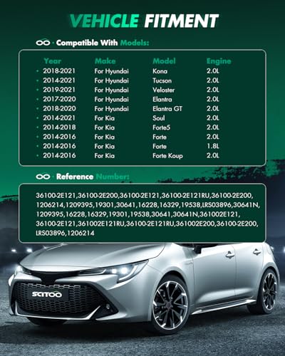 Image of SCITOO Starter Motor fit for Hyundai for Elantra 2.0L 2017-2020,for Hyundai for Elantra GT 2.0L 2018-2020,for Hyundai for Kona 2.0L 2018-2021 Replacement Starter 19301