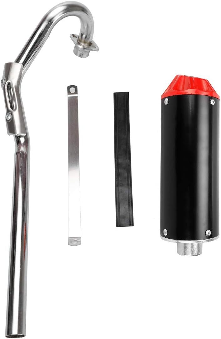 FVRITO Exhaust Muffler Silencer Pipe Assembly Kit for 70cc 90cc 110cc 125cc CRF50 XR50 SSR SR110 Roketa Taotao DB14 DB10 X-PRO DB-X20 SDG Coolster Chinese Mini Pit Dirt Bike Motocross Parts Red