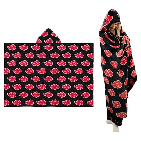 Franco Naruto Akatsuki Cloud Hooded Throw Blanket Cover