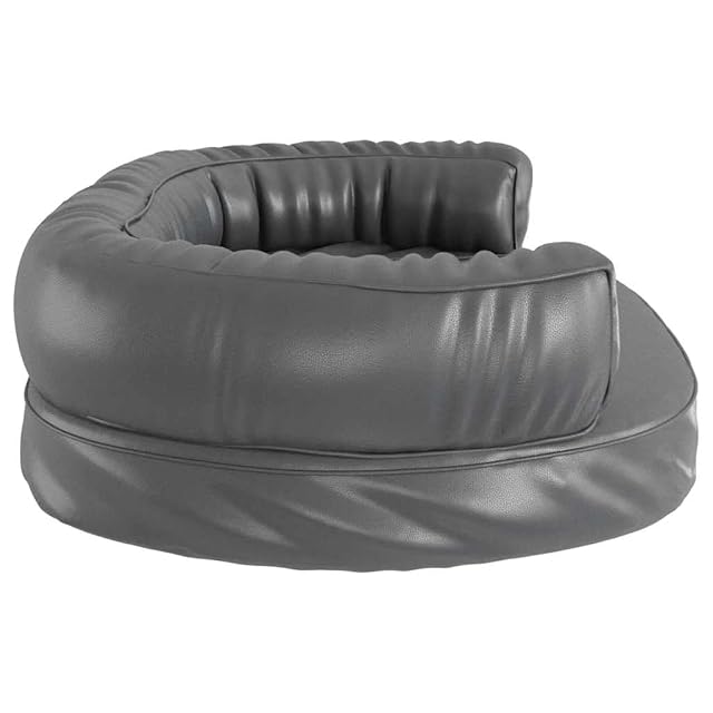 Foto 6 de 7 de vidaXL Cama para Perros de Espuma Cuero sintético Gris 75x53 cm