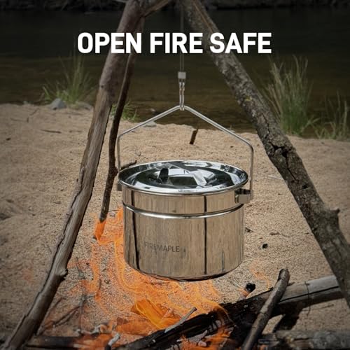 Pot de camping Fire-Maple en acier inoxydable 1,8L pour le bushcraft