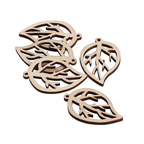 30 Pezzi in Legno Foglia Ritaglio Naturale Forme