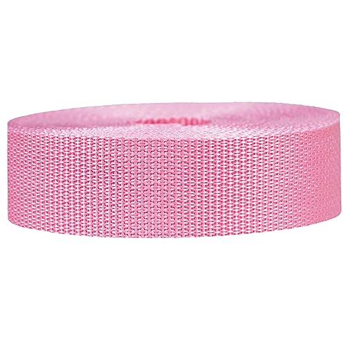 Strapworks Fettuccia Leggera In Polipropilene – Fettuccia In Poliestere Per Riparazione Di Attrezzi Fai Da Te, Collari Per Animali Domestici, Artigianato – 3,8 Cm X 9,1 M – Rosa