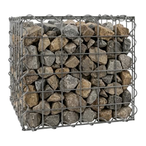 Image of Woodside Gabion Basket Garden Mesh Wire Cage 30 x 30 x 30cm Heavy Duty Galvanised Steel Stone Basket for Garden Walls, Raised Beds, Seating Areas, Landscaping & Outdoor Projects
