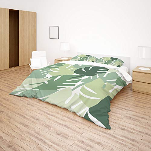 Housse de couette feuilles tropicales pour lit douillet vert - 5