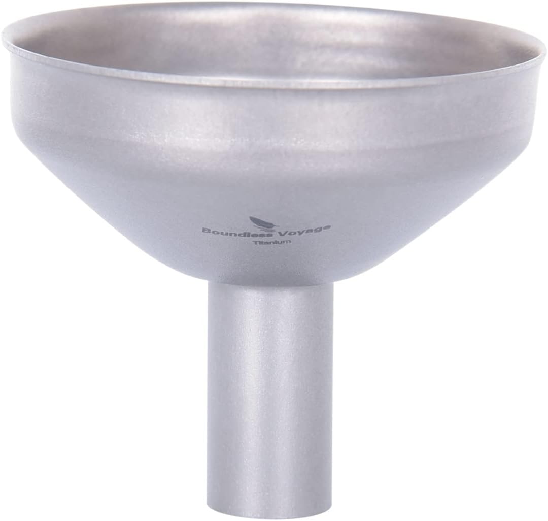 iBasingo Titanium Mini Funnel Lightweight Portable for Pouring Liquid Wine Whisky Sesame oil Travel Camping Backpacking Hip Flask US-Ti3070D