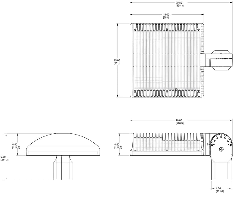 RAB Lighting ALED4T105K ALED105 Type IV with 8 Pole MOUNTING ARM Cool LED Black