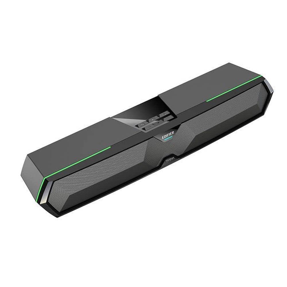 Edifier MG300 - Barra de Sonido compacta para Videojuegos con iluminación RGB, Tarjeta de Sonido integrada y micrófono, Bluetooth 5.3, Color Negro