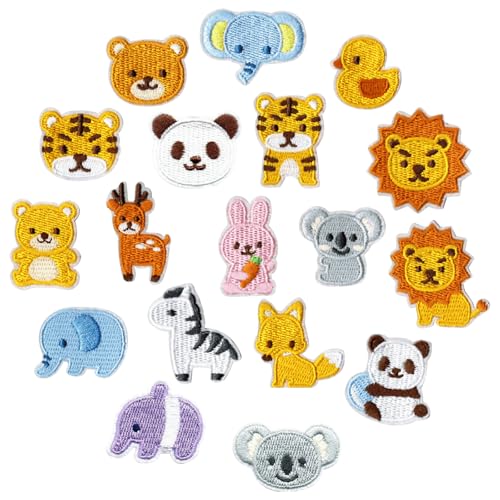 KASESSS 18 Pièces Animaux Patch Thermocollant, Ecusson Thermocollant, Tissu Thermocollant, Ecusson a Coudre Brodés, Patch Thermocollant Vêtements...