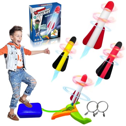 TODARRUN Foam Rocket Launcher for Kids Outdoor Air Rocket Toy Fun Garden Beach Play Gift for Boys Girls Age 3-12+