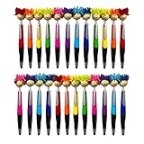 24 Pcs Mop Head Pens, Funny Pens, Doll Writing Click Pen, Mophead Ballpoint Pens Plush Hair, Decorative Signing Pens Home School Office Recognition Gifts and Employee Appreciation
