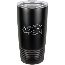 Pot Smoking Pals Baked Holey Yellow Cheese Wedge - 3D Laser Engraved Black Polar Camel 20 oz. Vacuum Insulated Tumbler Mug with Clear Lid New