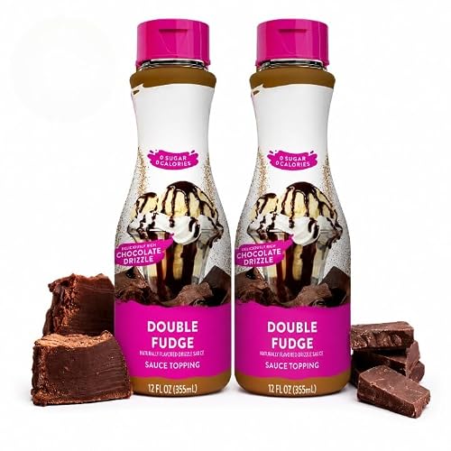 Sugar Free Double Fudge Sauce, Zero Calorie Chocolate Dessert Topping,
