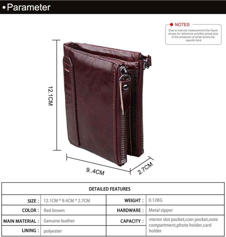Men Women RFID Blocking Bifold Wallets Soft Genuine Leather,mens Womens wallet coin purse, high-Capacity Billfold with 7 Credit Cards Holder, USD Euro Holder, Flip Up ID,wallet for men,Women general3