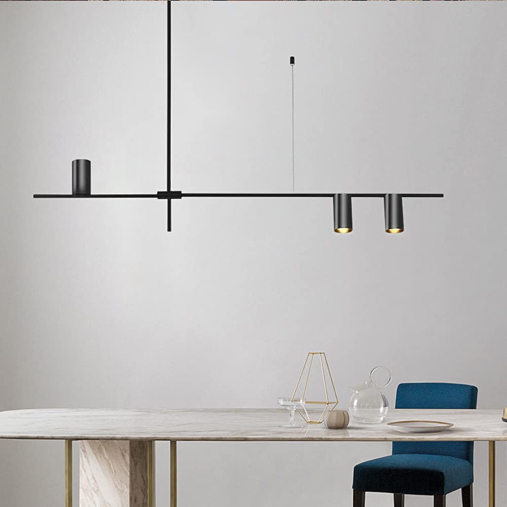 Lampada a sospensione minimalista con striscia di metallo, lampada a sospensione a LED per soffitto, moderna lampada da tavolo da pranzo per interni, lampadario nordico per cucina e soggiorno