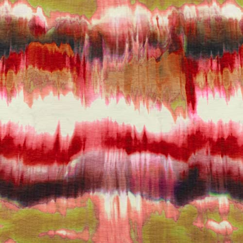 SCHÖNER LEBEN. Plissee Meterware Bekleidungsstoff Farbverlauf Batik Digitaldr. rot 1,