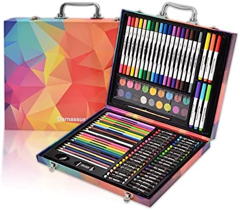 Darnassus 132-Piece Art Set, Deluxe Professional Color Set, Art Kit for Kids and Adult, With Compact Portable Case
