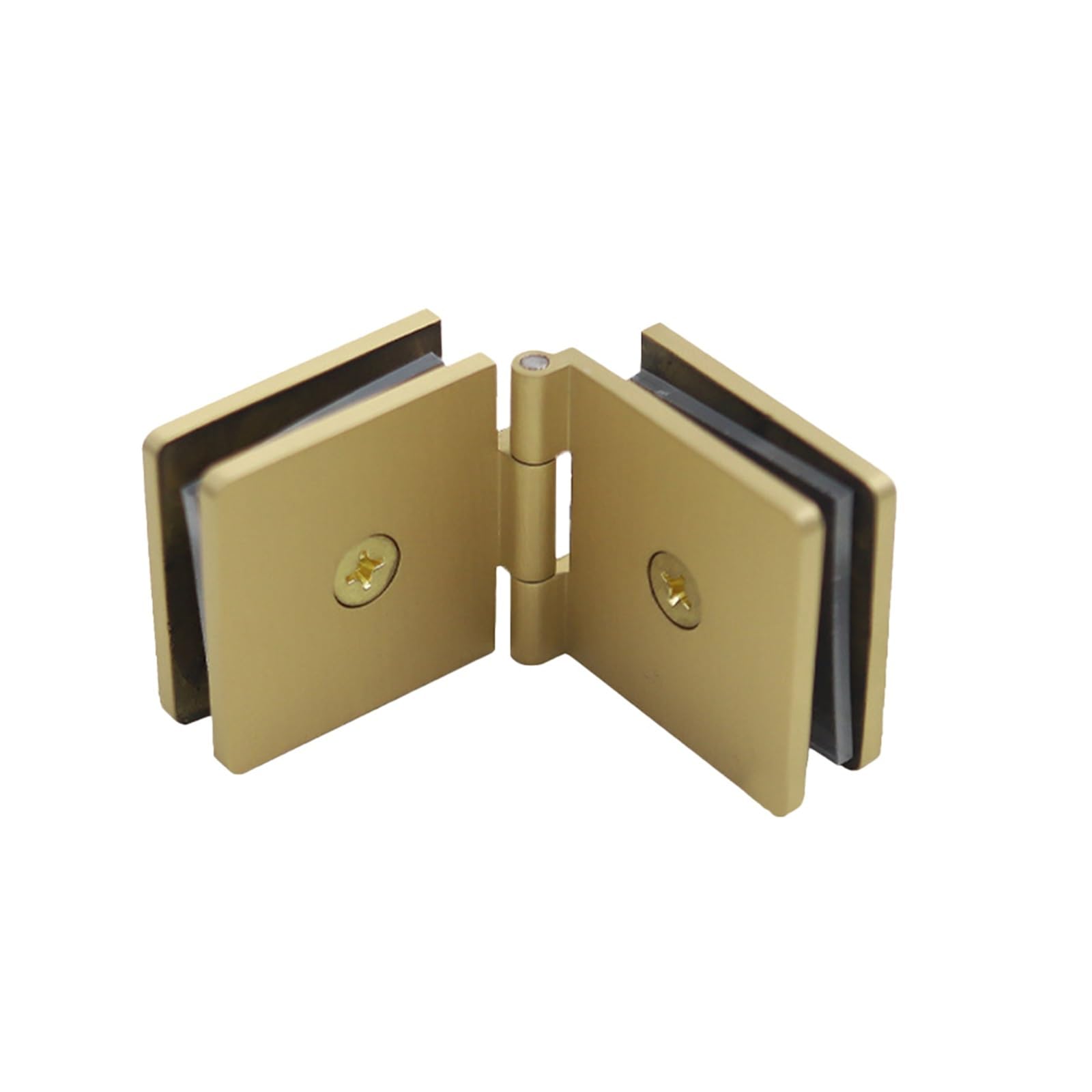 Cnyuon Color 4 Glass Clamp Shower Door Hinge 0 Degree Angle Easy Installation Mounting Hardware Brass For For Glass Door(Color 4)