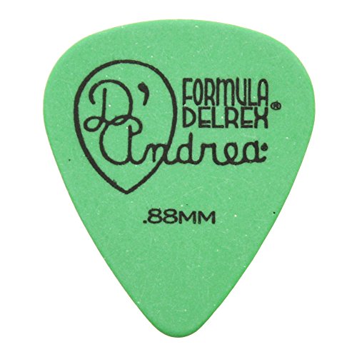 D'Andrea TNDX88 Delrex Guitar Picks, 12-Piece, Collectible Tin, Green, 0.88mm, Medium Heavy