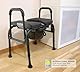 KMINA - Toilettensitzerhöhung mit Armlehnen, Verstellbarer Sitz, WC Sitzerhöhung, Toilettenstuhl für Senioren, 180 kg, Schwarz - Made in Europe