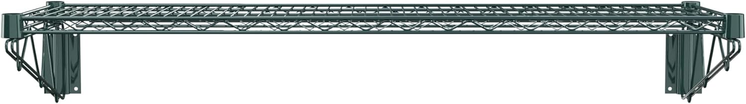 14" x 48" Green Epoxy Wire Wall Mount Shelf