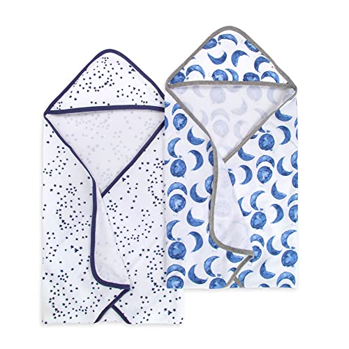 Image of Burt's Bees Baby - Hooded Towels, Absorbent Knit Terry, Super Soft Single Ply, 100% Organic Cotton