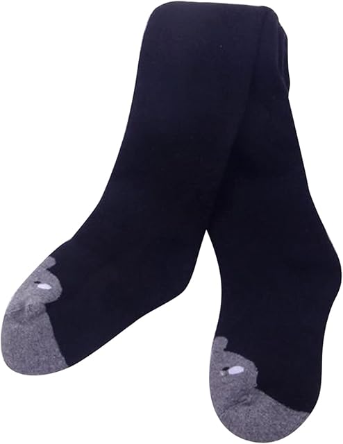 Newborn Baby Girls Soft Warm Winter Tights Cotton Toddler Tights Cute Animal Plus Fleece Children Leggings Pantyhose Baby Girl Pants 3-6 Months (Black, 4-6 Years)
