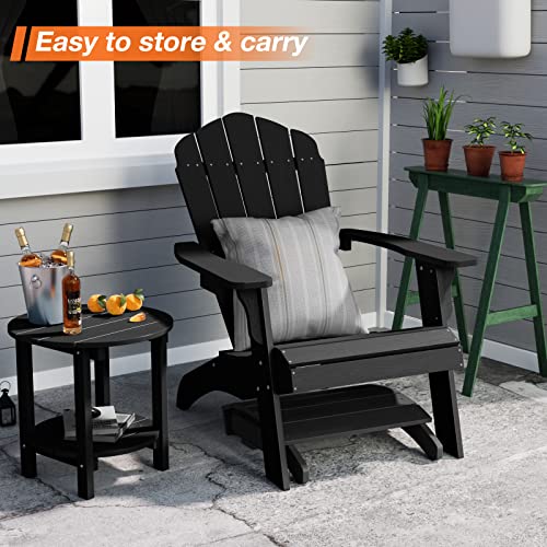 Yefu Adirondack Ottoman, Patio Foot Rest, Adirondack Foot Rest, Folding Adirondack Footstool, Weather Resistant For Adirondack Chair, Widely Used For Outdoor, Porch, Backyard, Garden, Fire Pits-Black #TOP6