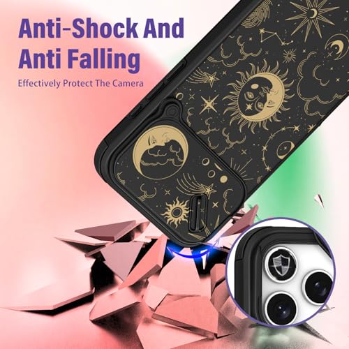 Image of Funermei for iPhone 17 Pro Max Case - Women Girls Cute Phone Cover Pretty Girly Aesthetic Black Butterfly Unique Design with Slide Camera Cover and Dual Protection Funda for iPhone 17 Pro Max Case