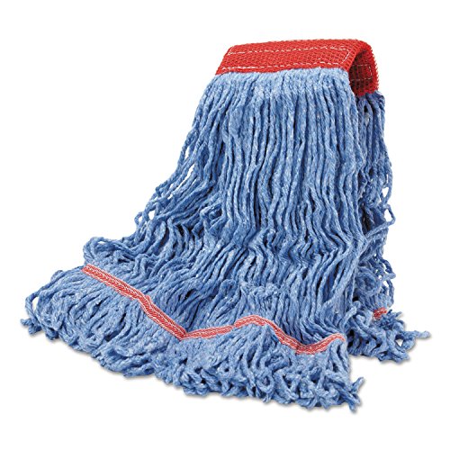 Boardwalk BWKLM30311L Looped End Wideband Cotton/Synthetic Mop Heads - Large, Blue (12/Carton)