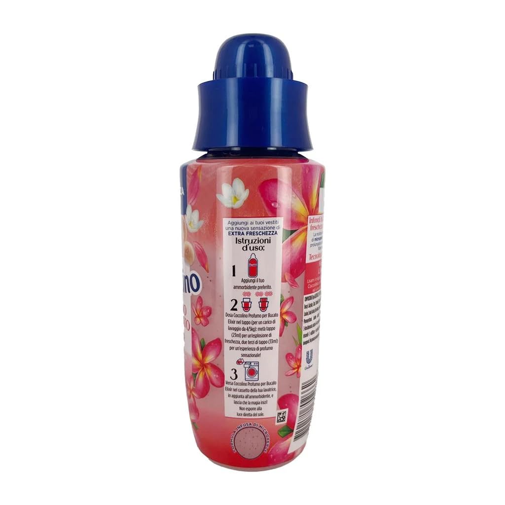 12x Coccolino Wäscheparfüm Profumo per Bucato Elixir - Flüssiges Parfüm für die Wäsche - mit Tiaréblüten und Rote Früchte 342ml + Beni Culinari Kostenloser Schlüsselanhänger