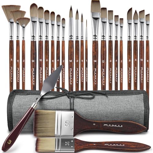 Pinceles Pintura Acrilica Profesionales - 25 Piezas Premium Pince...