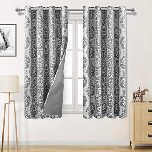 DWCN 100% Blackout Curtains with Thermal Back Coating - Insulated Energy Saving