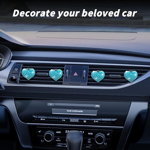 Image of 2 Pack Heart Car Air Vent Clips, Blue