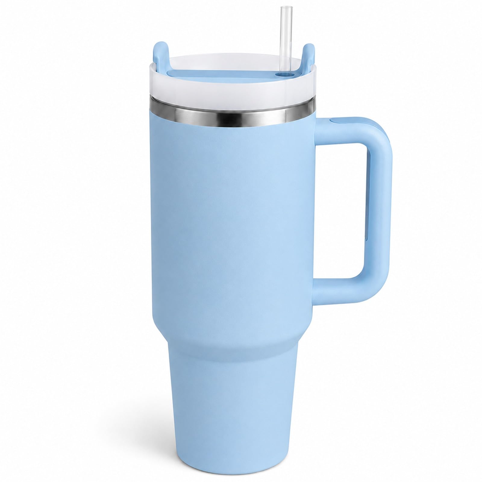 Pandance 40 oz Tumbler with Handle, Tumbler with Lid and Straw(Blue)