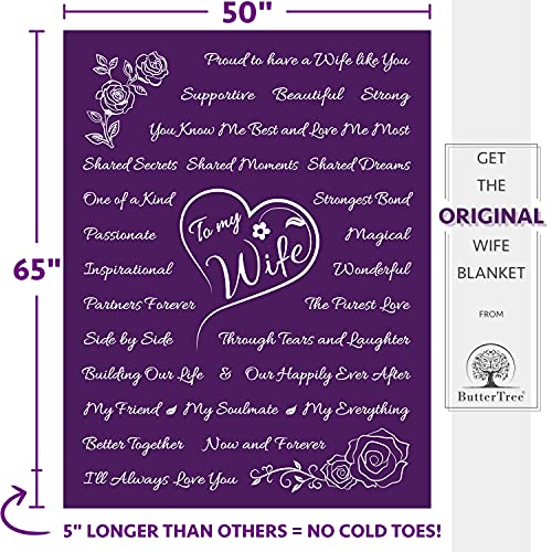 Buttertree Mom And Wife Blankets, Throw Blankets 65" X 50" (2-Pack, Purple) #TOP2