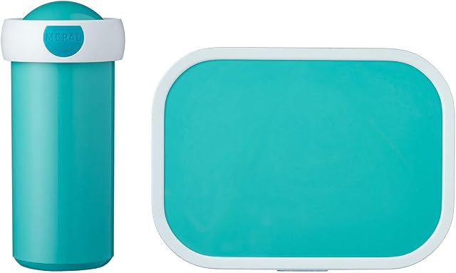 Mepal - Lunch Set Campus - Lunch Set For Children with School Beaker & Lunch Box - Lunch Set for School or On The Go - Dishwasher Safe & BPA-free - 300 ml + 750 ml - Turquoise.