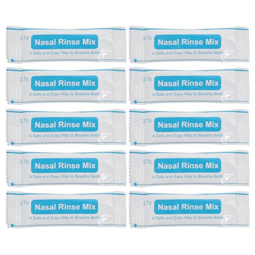 VILLCASE Bustine di Sale per Lavaggio Nasale 27G X 40 Detergente per Naso e Protettore per Cavità Nasali Soluzione Fisiologica senza per Pulizia Quotidiana Adatta a e Adulti