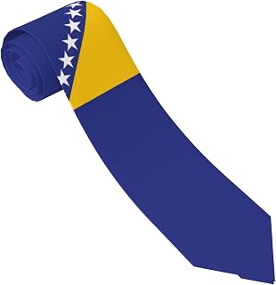 Necktie Men's Bosnia Bosnian Flag Neck Ties Mens Party Business Neckties For Husband Father Son Weddings Valentine'S Day Father'S Day New Year Gift