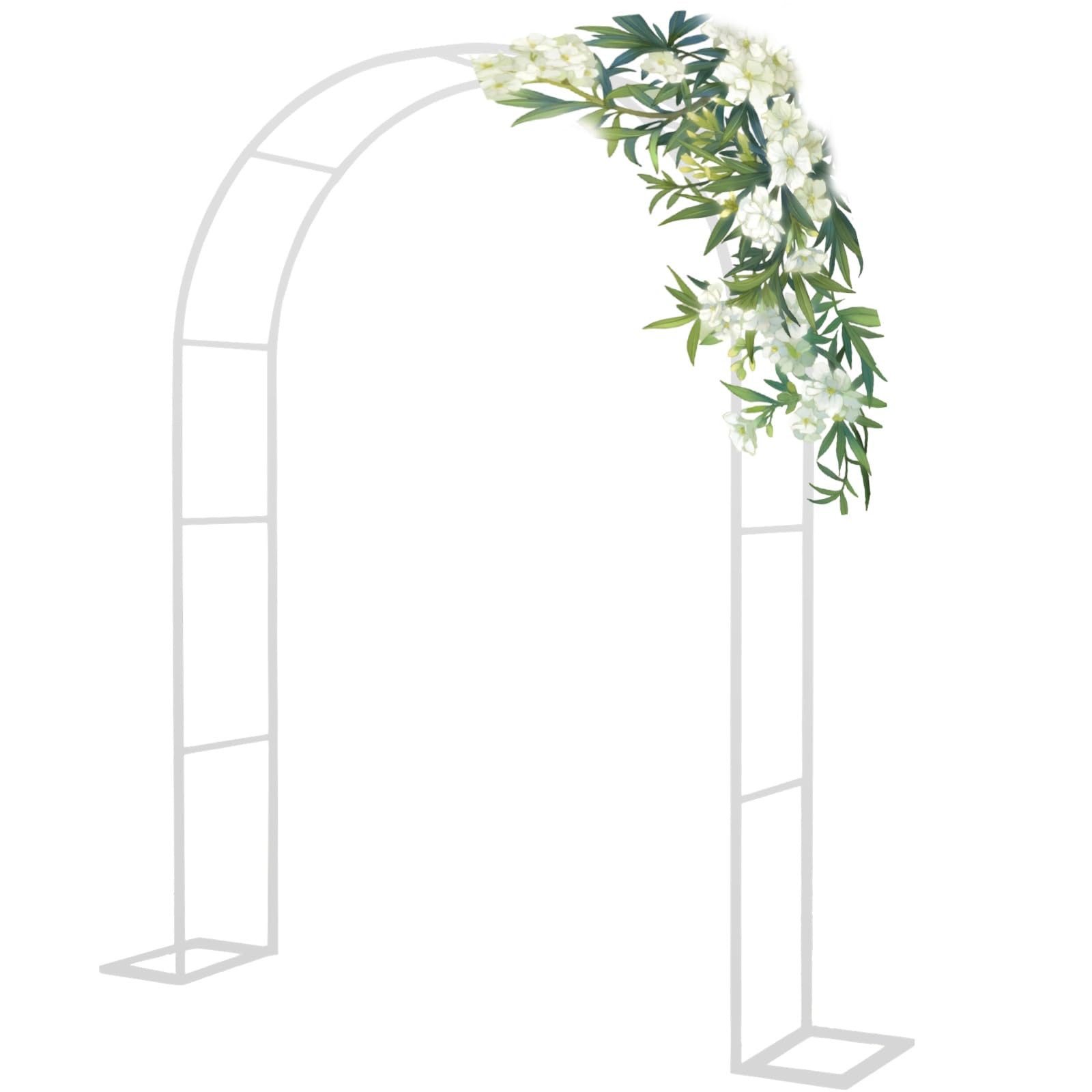 Metal Outdoor & Indoor Garden Or Wedding Arch Arbor, Steel Garden Arch Arbor Trellis For Outdoor, Yard, Garden, Climbing Plants(Color:White,Size:1.8m*2.2m*25cm)