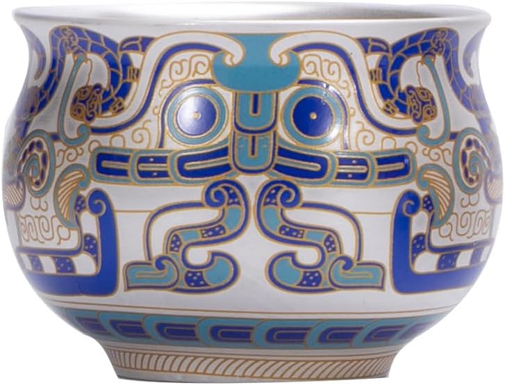 GSOUL Kungfu Tea cup Gilt Silver Ceramic Master Cup Light Luxury High-grade Tea Vintage Taotie Single One Person Small Household Cups Small Tea Cups