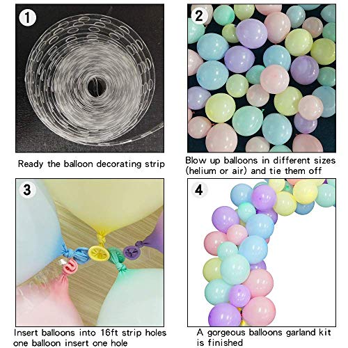 Pastel Balloons Garland Arch Kit Pastel Rainbow Macaron Colorful Balloons Color Birthday Decorations Wedding Party Baby Shower Balloon Garland Kit Pastel