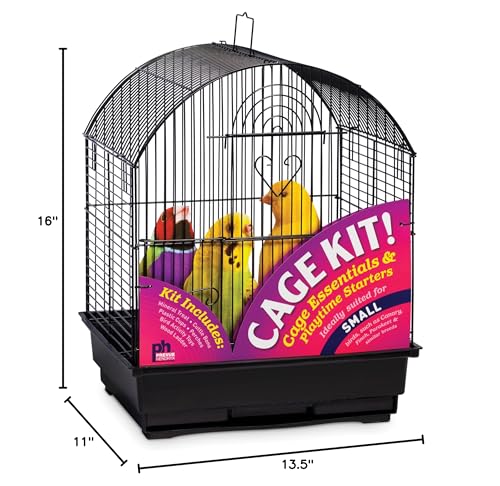 Image of Prevue Hendryx 91101 Round Roof Bird Cage Kit, Black, 3 /8 inch