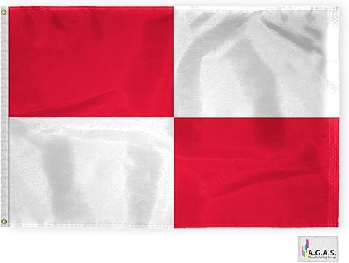 Miniatura 9 de AGAS Uniforme Code U Marine Signal - Bandera de 1.5 x 2 pies, nailon 200D impreso, cabecera de lona, ojales de latón, bordes cosidos y no destiñen,