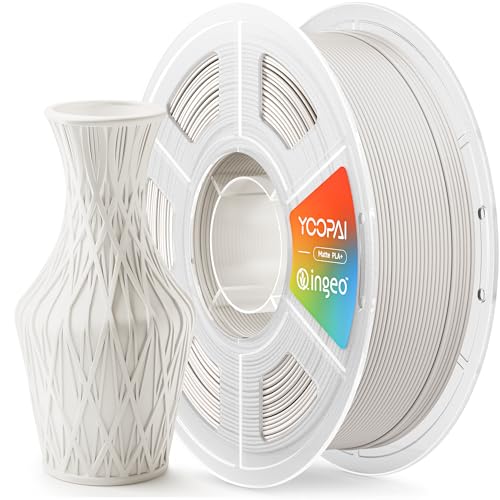 Image of PLA+ Matte Filament 1.75mm, Soft Matte Finish, Reduced Layer Lines, 1KG (2.2lbs) 3D Printer PLA Filament, Dimensional Accuracy + /- 0.02 mm, Bone White