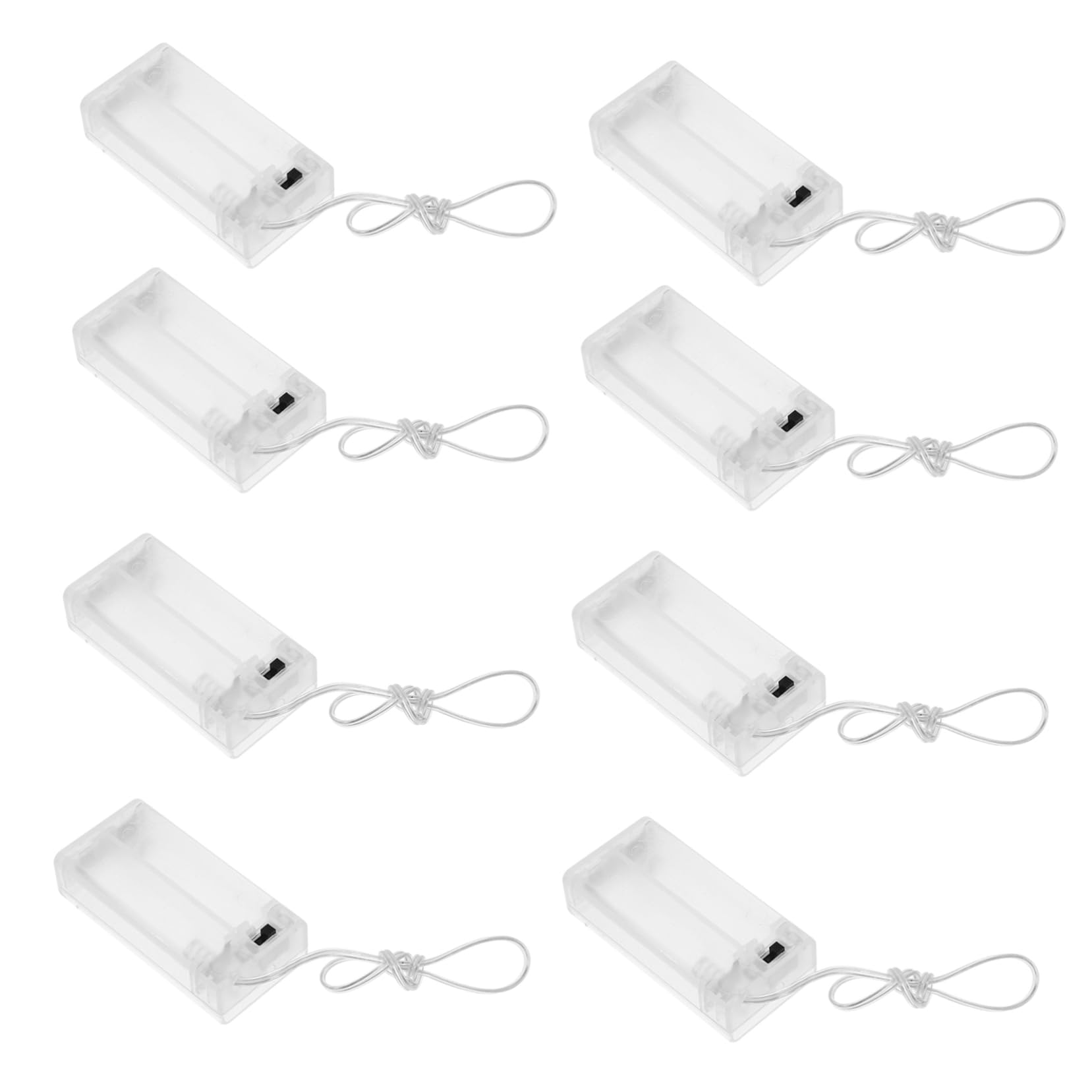 YARNOW 4 Set Scatola Per Batterie Con Stringa Luminosa Porta Batterie Custodia Per Guscio Per Aa Abs Trasparente 10 pezzi * 4