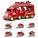 Beby Buty 7 in 1 Fire Trucks Cars Toys for Toddlers 3-5, Boy Toddler Car Truck Toys with Light Sound, Birthday Gifts Toys for 3 4 5 6 Year Old Boy