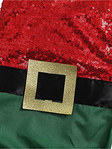 Baby Girls Christmas Romper with Yarn Skirt Hem, Red Stripe One Piece Printed Pattern Halter Neck Outfit, Red, 0-3 Months - Afbeelding 5