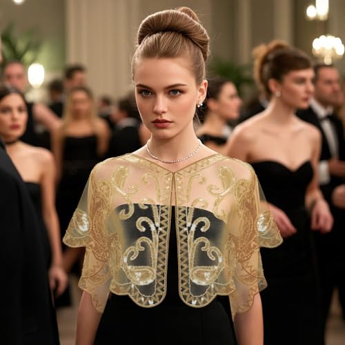 Fumwase 1920s Shawl Wraps Sequin Beaded Evening Women's Flapper Shawl Bridal Shawls Flapper4