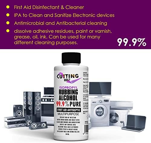Isopropyl Rubbing Alcohol 99.9% Multipurpose First Aid Antiseptic Infection Preventor Massaging & Sponge Baths & All Over Cleaner Disinfectant (50ML with Cap)